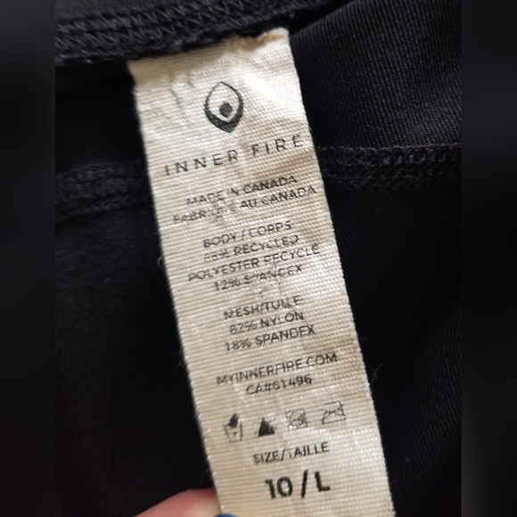 Inner Fire Leggings Activewear Size 10 Black with Pockets - Picture 7 of 7